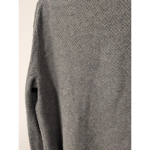 Banana Republic Gray Merino Wool Cable Knit Turtleneck Sweater sz XL Fisherman - Picture 7 of 9